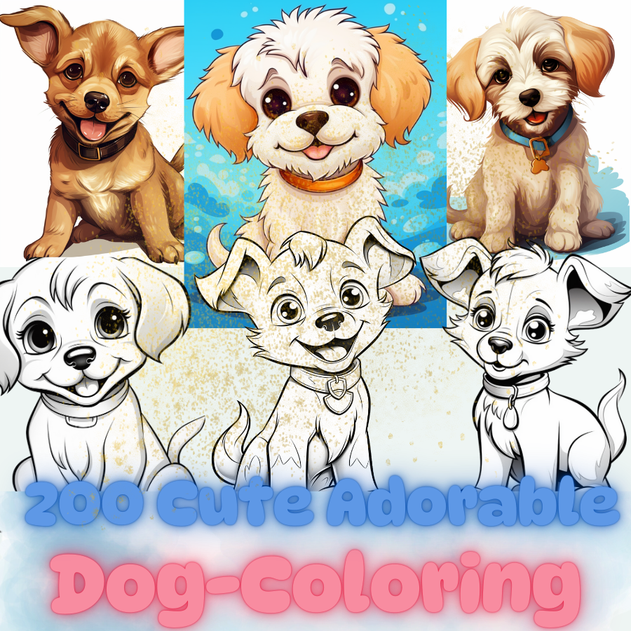 200 Cute & Adorable Dog Coloring Pages – Perfect for Dog Lovers!