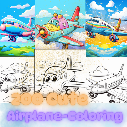 200 Cute Airplane Coloring Pages – A High-Flying Adventure in Creativity!