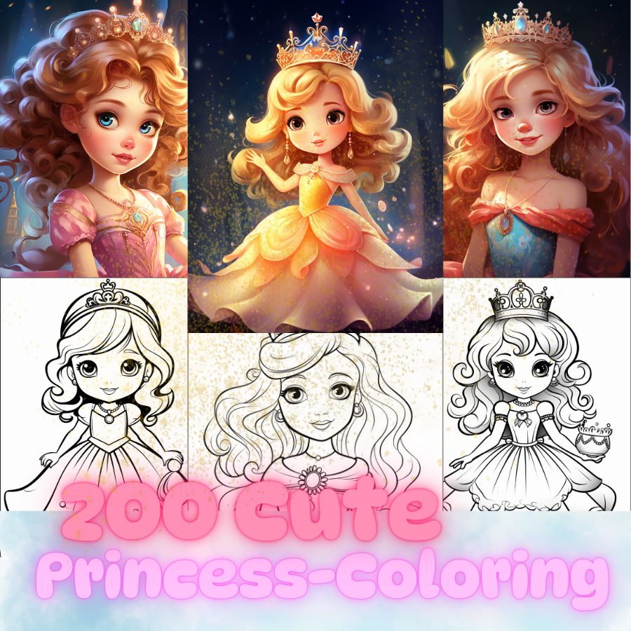 200 Cute Princess Coloring Pages – A Magical Adventure Awaits!