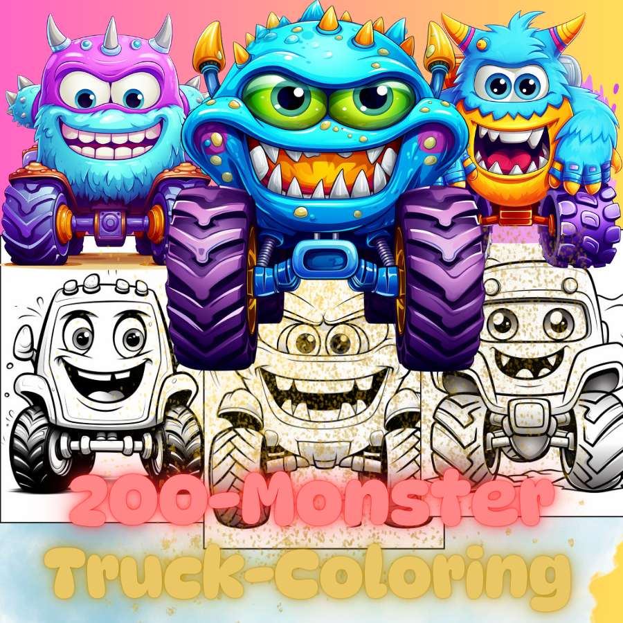 200 Monster Truck Coloring Pages – High-Speed Action & Extreme Fun!