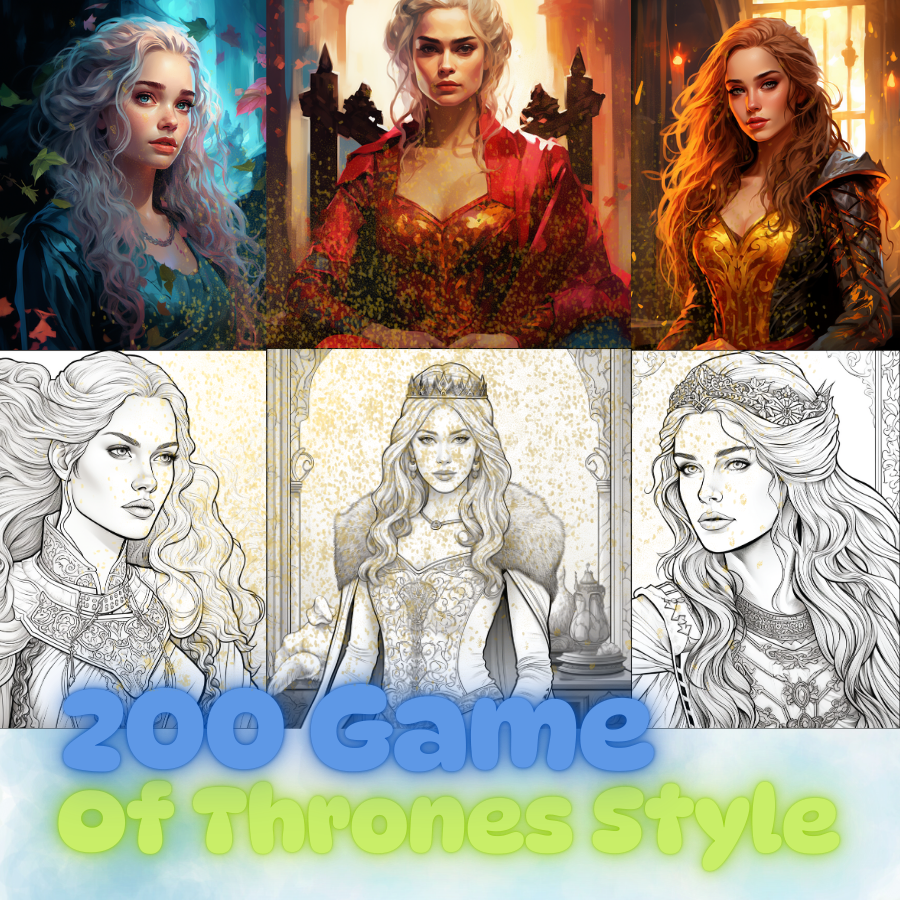 200 Game of Thrones Style Coloring Pages – Unleash Your Inner Warrior!