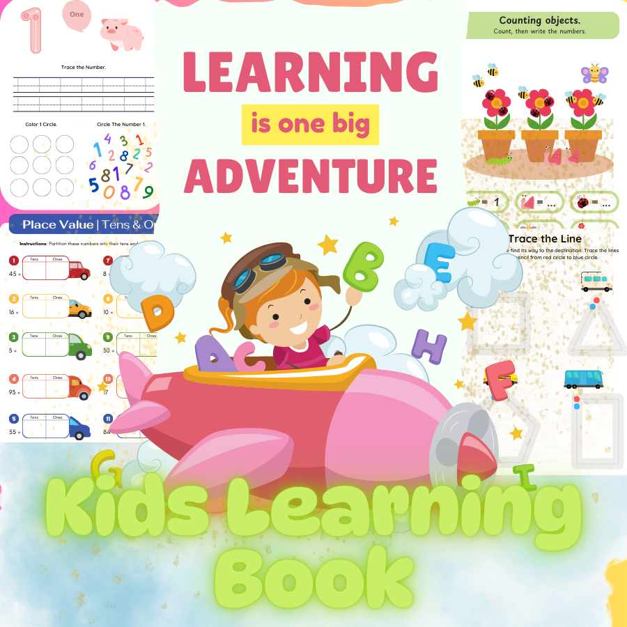 Learning to Trace Children's Activity Book – 100 Pages of Fun Learning!