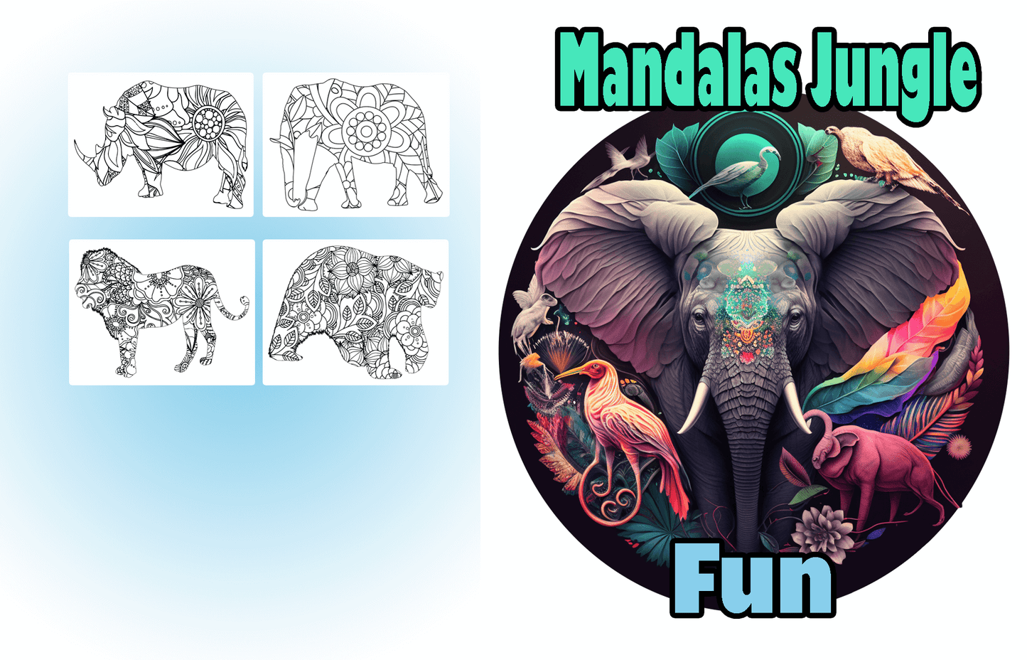 Coloring Animals Mandalas – 100 Pages of Relaxing & Creative Art!