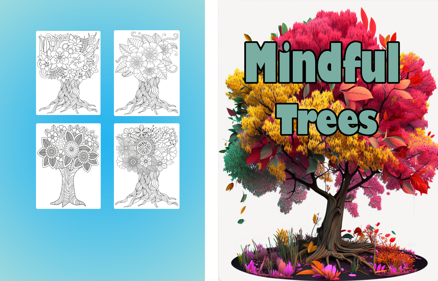 Coloring Book Trees 2025 – 100 Pages of Tranquility and Nature’s Beauty for Adults!