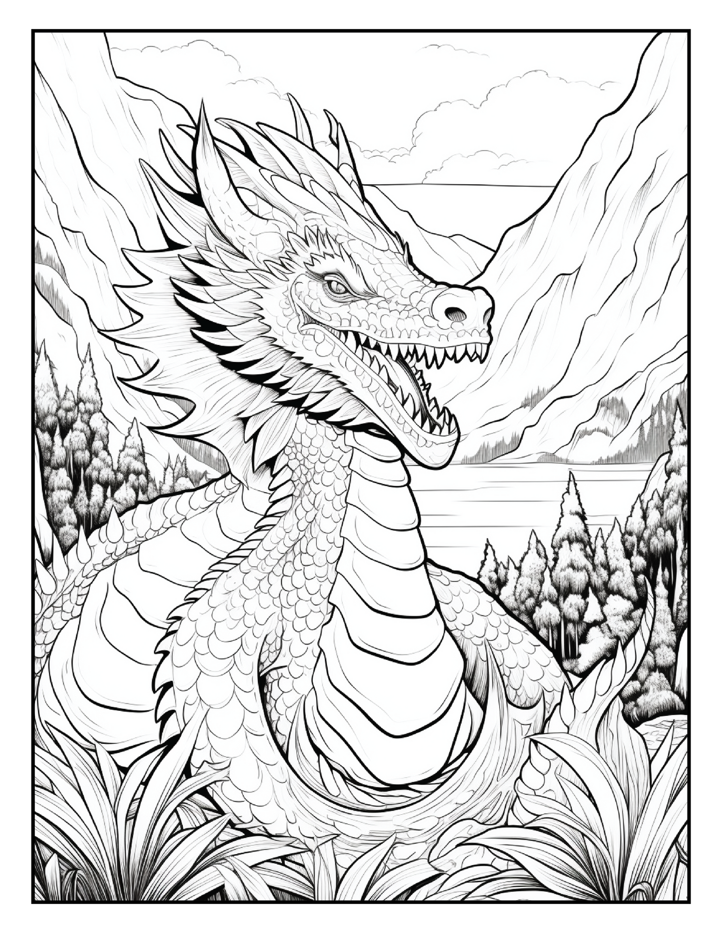 Mythical Fantasy Dragon Coloring Pages – Unleash Your Creativity with Legendary Beasts!