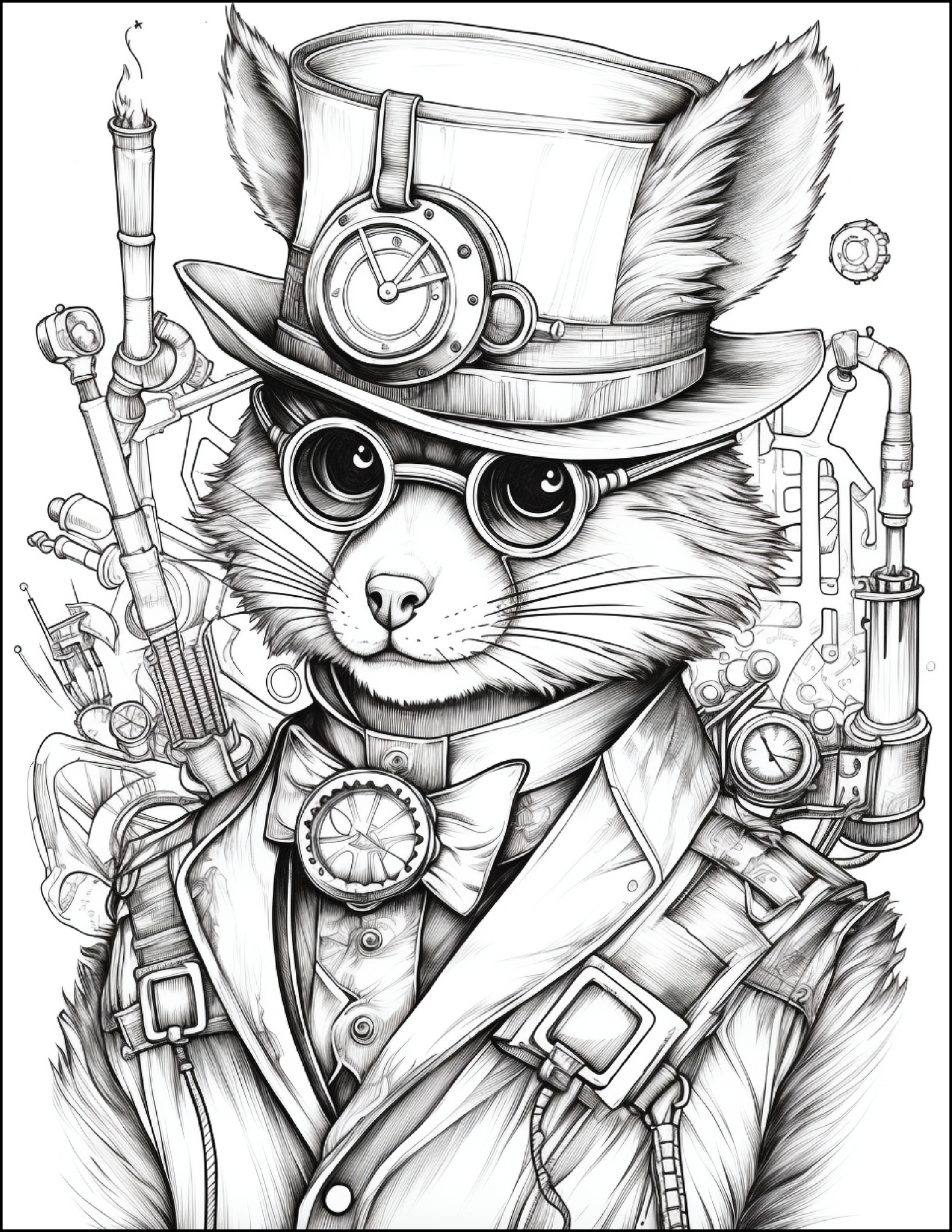 200 Steampunk Animals Coloring Pages – A Mechanical Wonderland of Creativity!